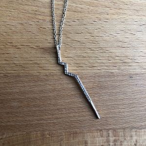Stella & Dot Silver lightning bolt necklace